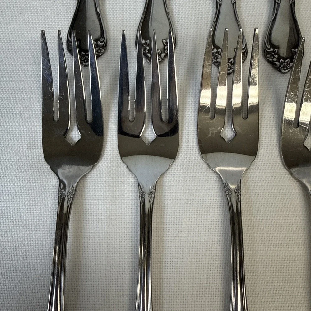 Oneida Mansfield Amadeus Forks Salad 10 Wm A Rogers Deluxe Stainless Flatware